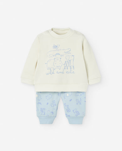 Conjunto de duas Peças de Algodão Hipopotamo