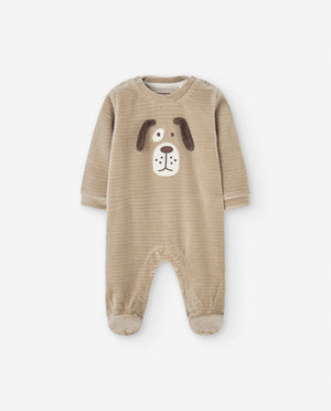 🐶 Babygrow Aveludado Cachorrinho – Dos 1 aos 12 Meses
