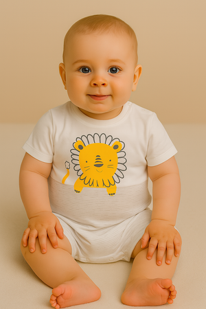 Macacão Bebé Leãozinho – 100% Algodão