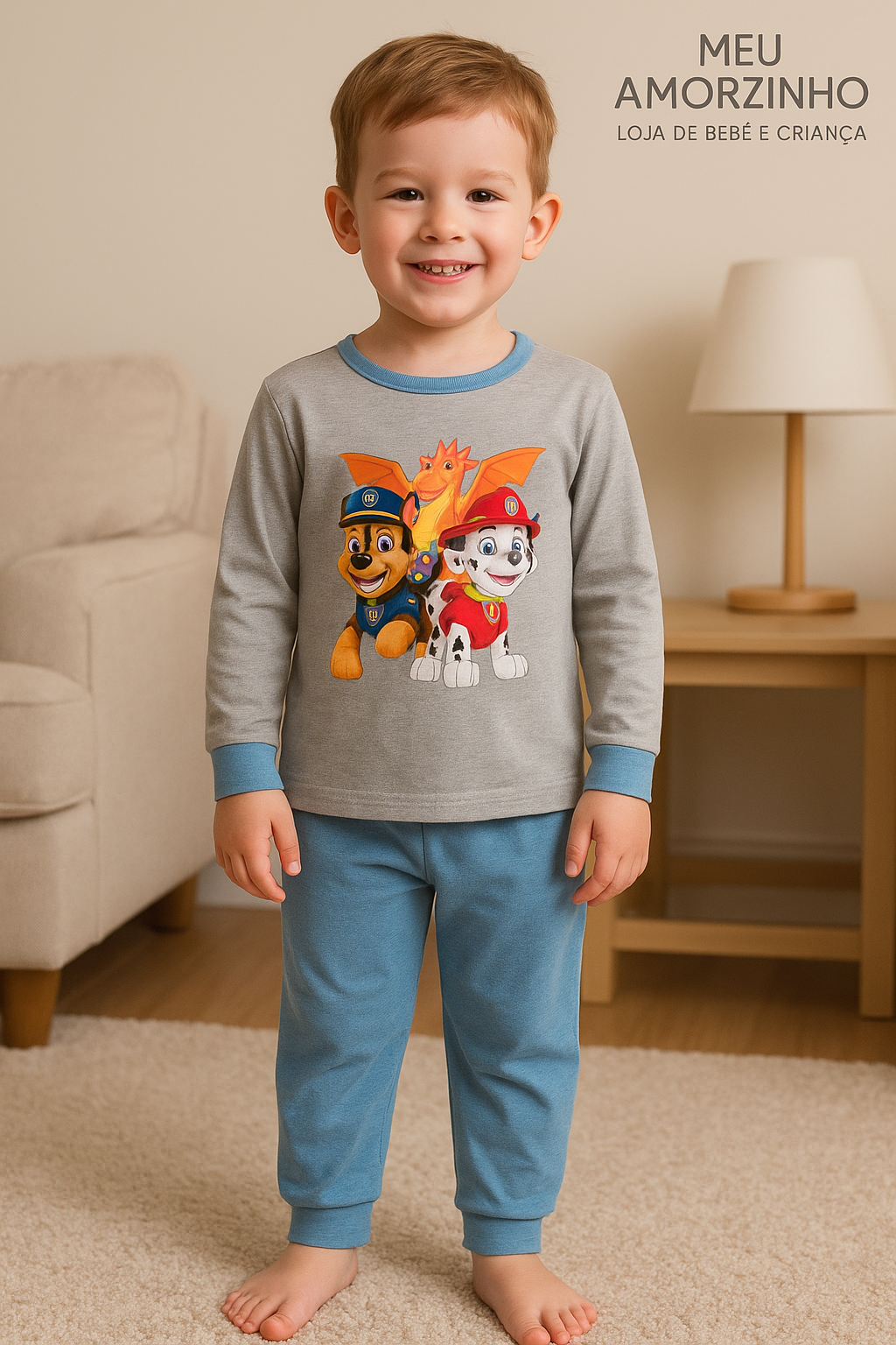 Pijama Menino Patrulha Pata  e  Dragão