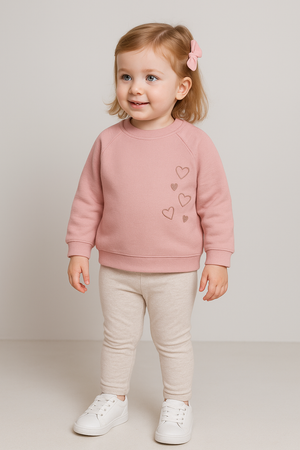 Conjunto Menina Outono-Inverno  Corações
