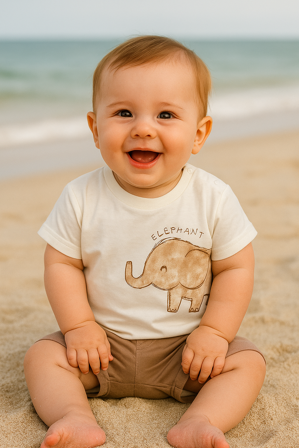 🐘 Conjunto “Elefante Feliz” – Ternura e conforto para pequenos exploradores