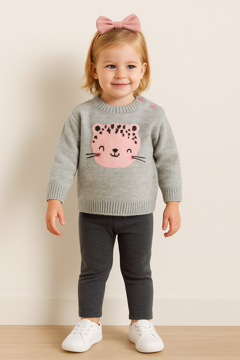 Camisola “Pink Leopard” 6-9 aos 24-36 meses