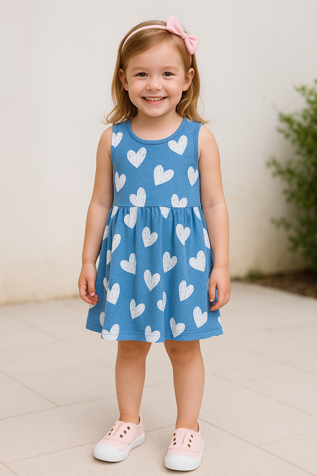 Vestido de Algodão Corações dos 2 aos 7 anos