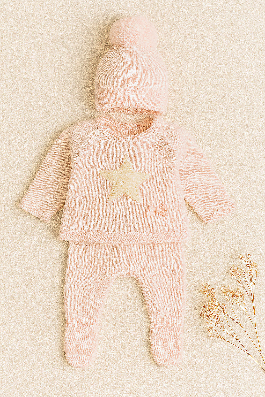 🍼Conjunto Rosa Bebé com Estrela