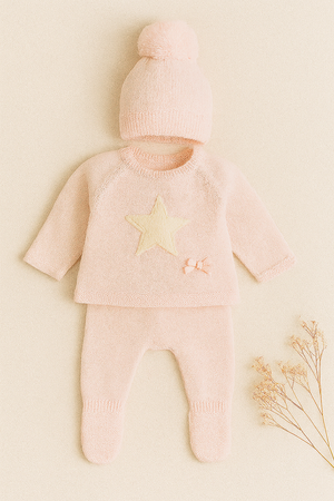 🍼Conjunto Rosa Bebé com Estrela