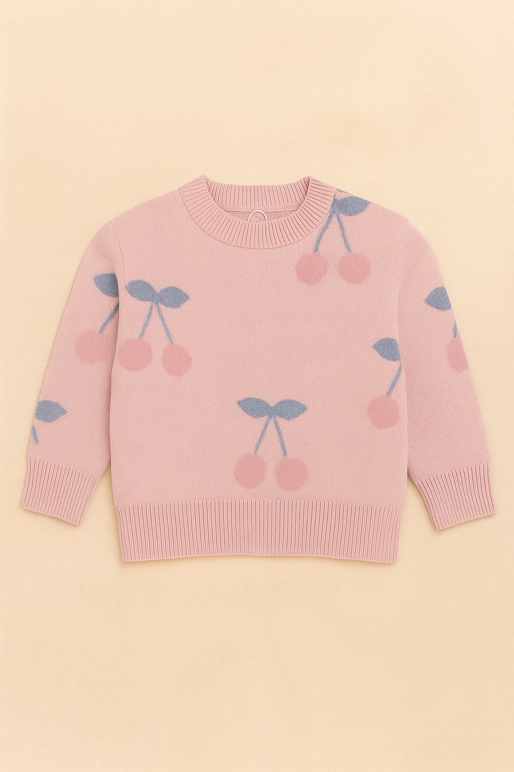 Camisola de Malha Rosa com Cerejas – Menina 2 aos 7 anos