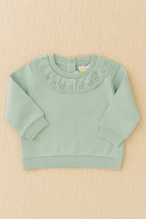 Camisola “Doce Menta” com Gola Bordada – Outono/Inverno (6-36 meses)
