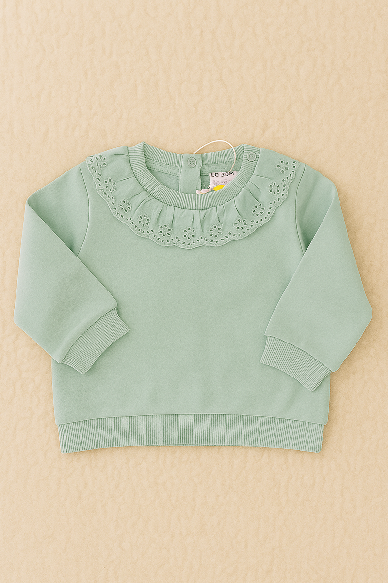 Camisola “Doce Menta” com Gola Bordada – Outono/Inverno (6-36 meses)
