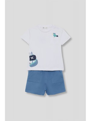Conjunto Pirata Menino Algodão 3-7 Anos