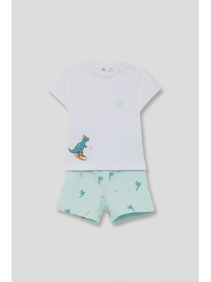 Conjunto Dinossauro Bebé Menino Algodão