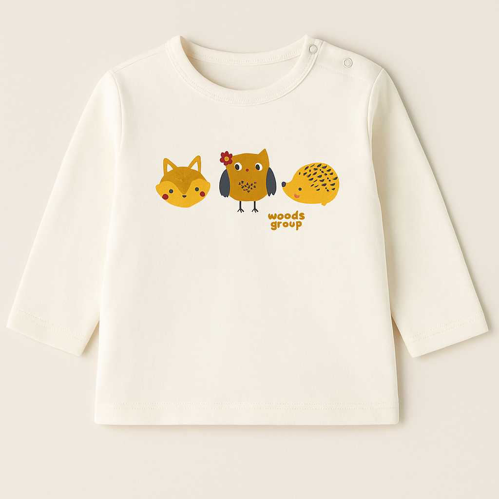 Camisola  Estampado Animais da Floresta 🌿🦊🦉🦔