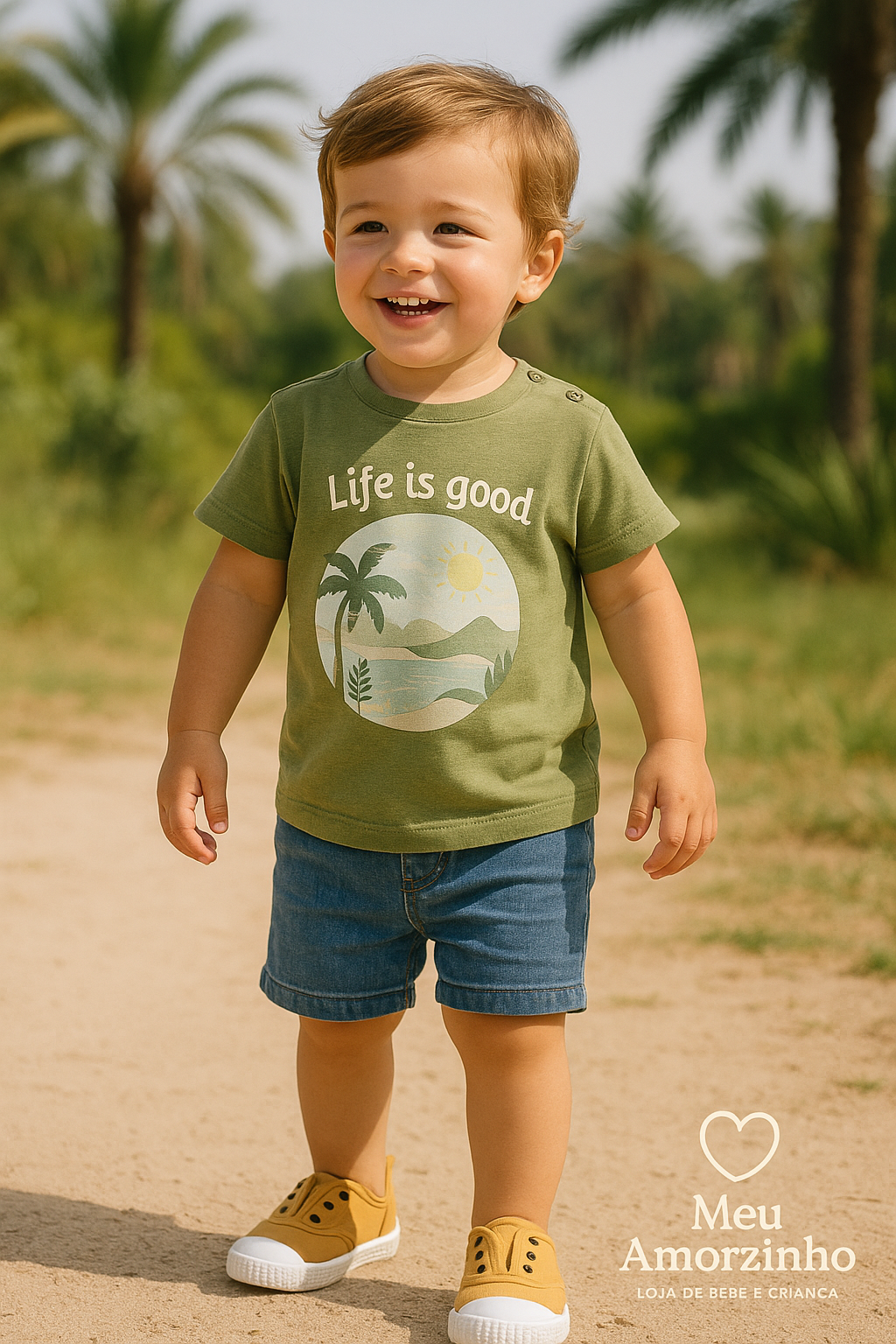 T-shirt Manga Curta Life is Good