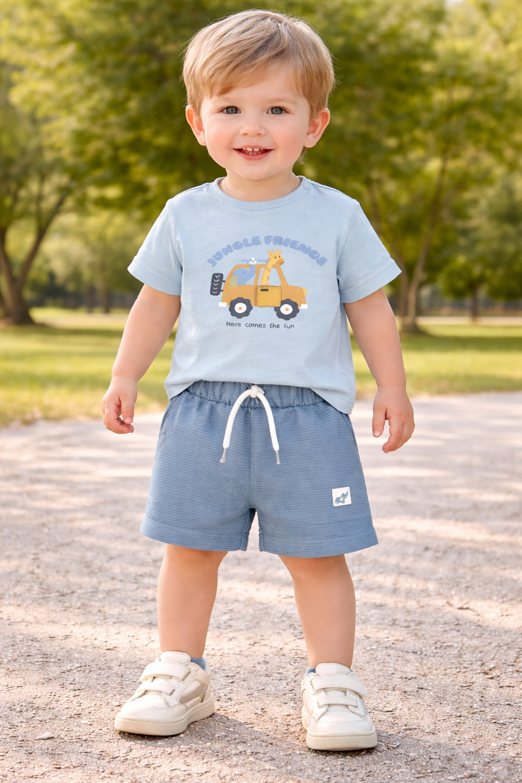 Conjunto Selva | Bebé Menino T-shirt + Calções 100% Algodão Dia a Dia 68-86 cm