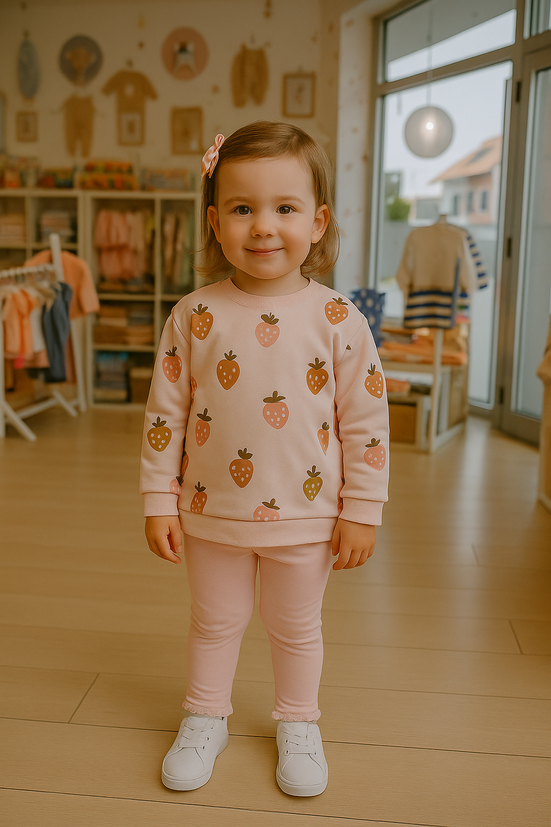 ✨ Leggings Rosa com Renda Delicada ✨