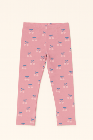Leggings Rosa com Estampado de Cerejas – Menina 2 aos 7 anos