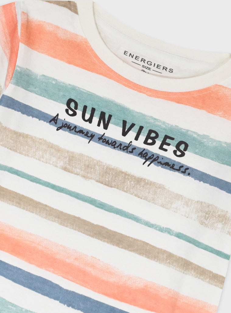 T-shirt Sun Vibes 100% Algodão | Menino 12 meses-6 Anos