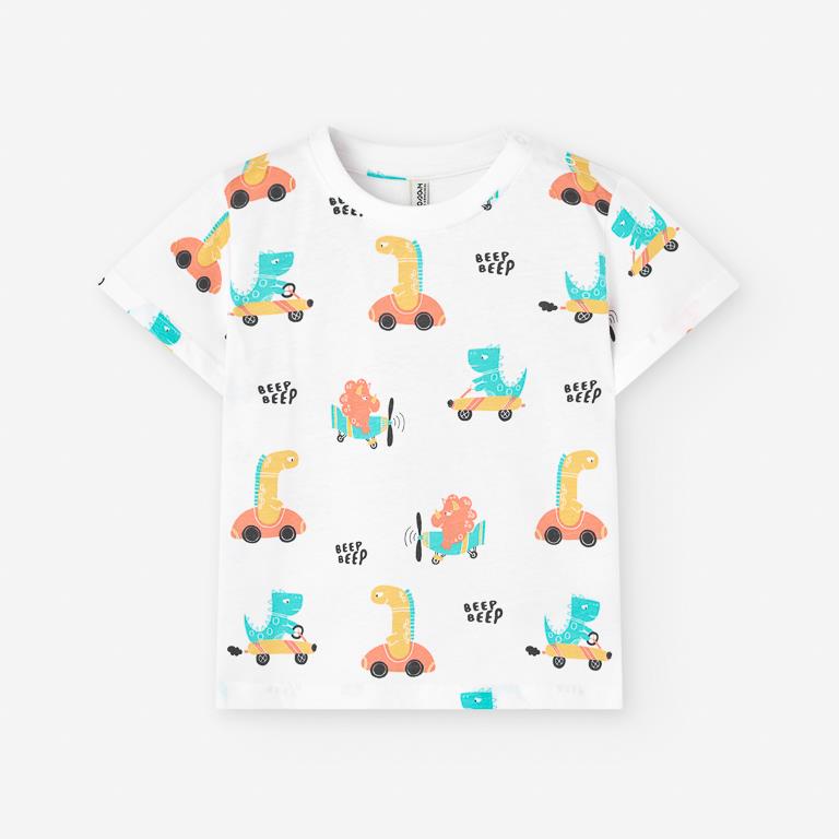 T-Shirt de Manga Curta Dinossauros