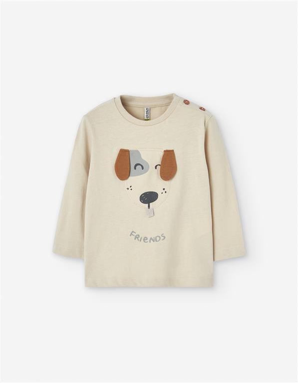 👕 Sweatshirt Bege “Friends” – Menino 6–36 meses