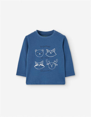👕Sweatshirt bebé menino azul “Together we make the best team” – algodão macio e confortável  – Menino 6–36 meses