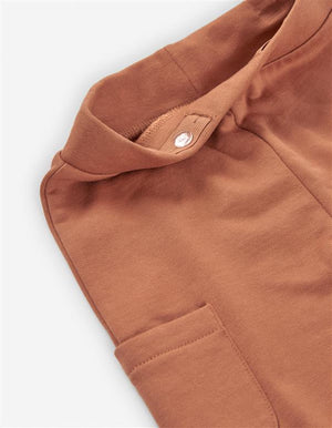 👖 Calças Cargo Terracota com Urso – Menino 6–36 meses