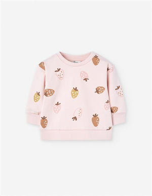 Sweat-shirt Rosa com Morangos para Bebé Menina | Algodão Suave e Divertido - Meu Amorzinho