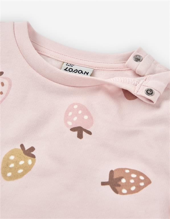 Sweat-shirt Rosa com Morangos para Bebé Menina | Algodão Suave e Divertido - Meu Amorzinho