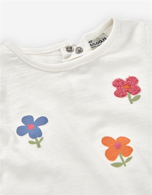 Camisola de Algodão Bebé Menina | Estampado Floral Colorido – Manga Comprida