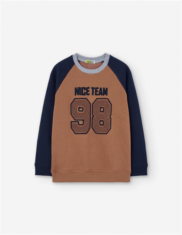 Sweat-shirt “Nice Team 98” – Castanho & Azul Marinhoweat 2-7 anos