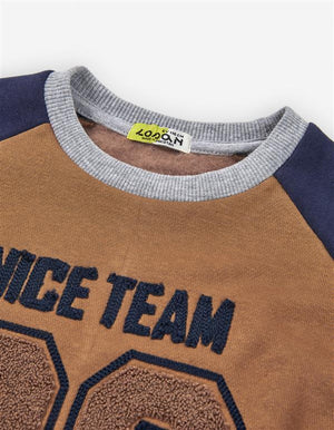 Sweat-shirt “Nice Team 98” – Castanho & Azul Marinhoweat 2-7 anos