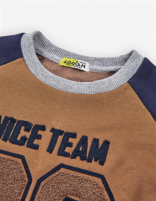 Sweat-shirt “Nice Team 98” – Castanho & Azul Marinhoweat 2-7 anos