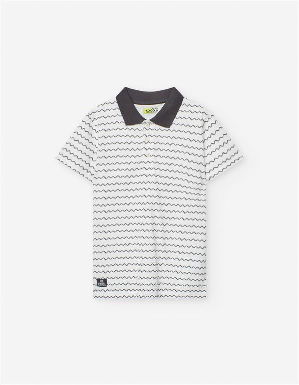 Polo “Cool Waves” – Risquinhas marinho e Gola azul marinho