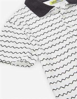 Polo “Cool Waves” – Risquinhas marinho e Gola azul marinho