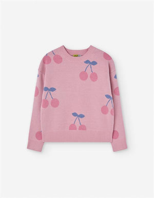 🍒 Camisola rosa com cerejas – menina (2 aos 7 anos)