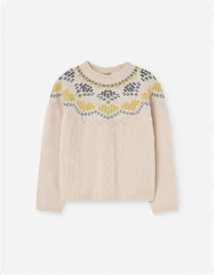 Camisola  de Malha Tricot com Padrão Nórdico