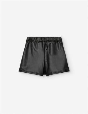 Saia-Calção Preta em Pele Sintética – Estilo e Conforto para Menina